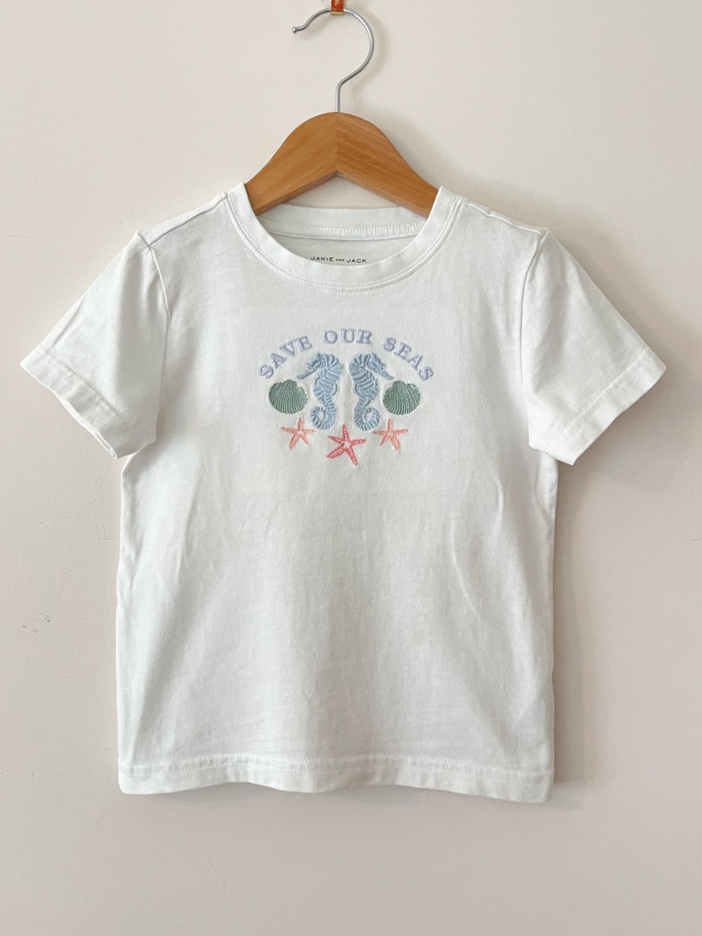 JANIE & JACK EUC Embroidered Save Our Seas Ocean Shirt